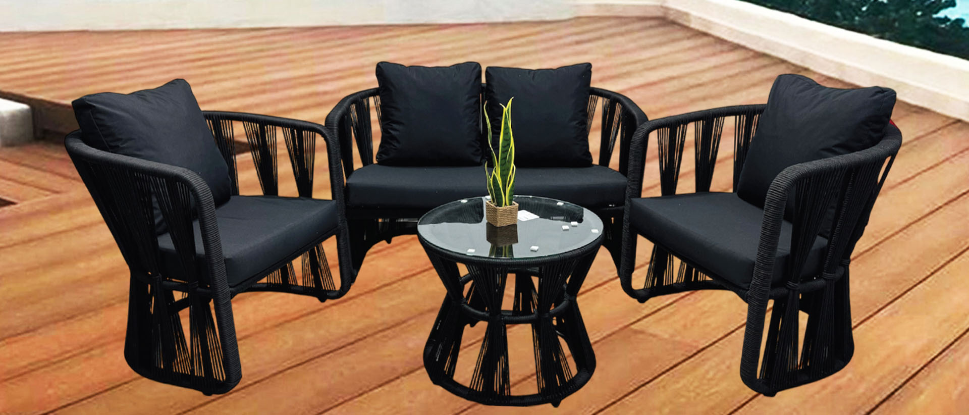 SILLONES TIMBÚ Soga náutica Exterior Interior 4 Pzas. - Imagen 2