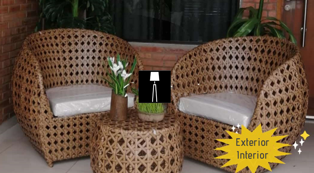 SILLONES Ratán Sintético Exterior ADDAMS GRANDE  Juego 3 Pzas. - Imagen 2
