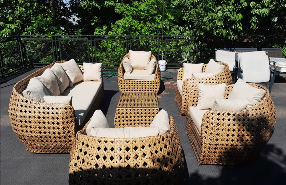 SILLONES Ratán Sintético Exterior Interior BIG SAM Juego 4 Pzas.