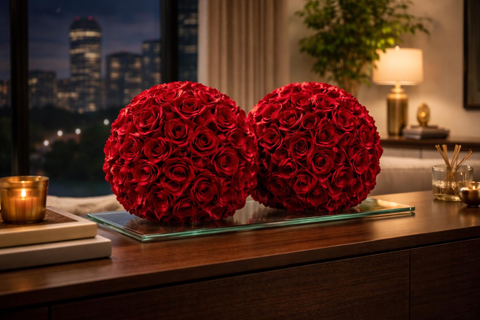 Esfera Rosas Velvet Rojas - Imagen 2
