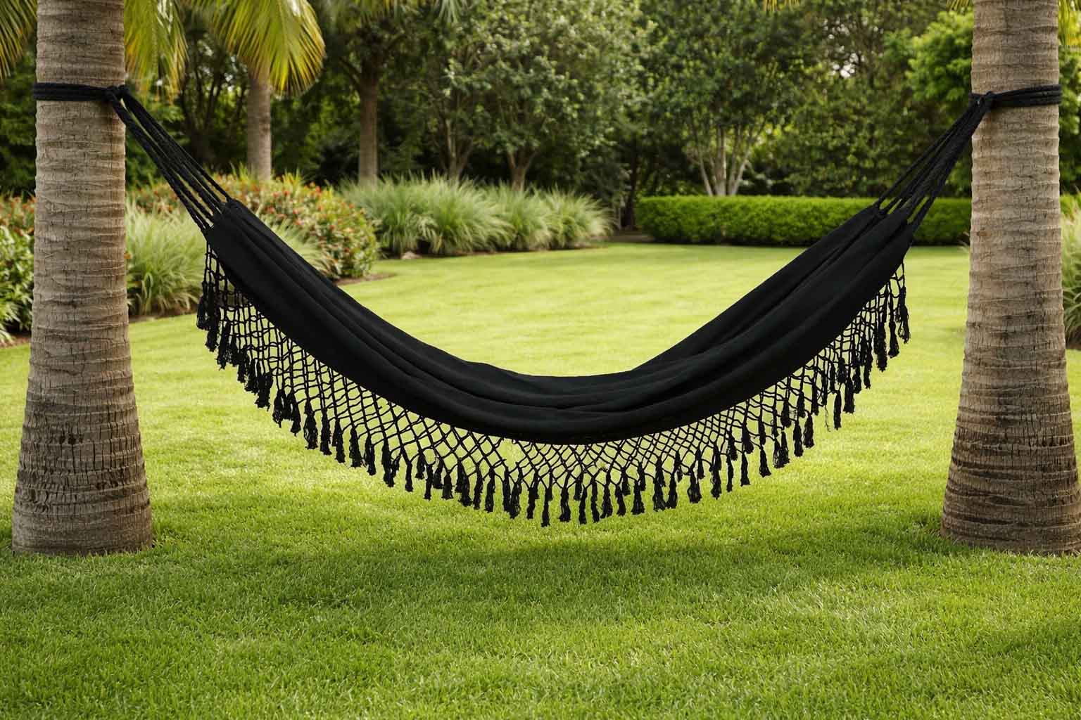 Hamaca Hanói NEGRA Colgante Tejida a Mano - Imagen 2