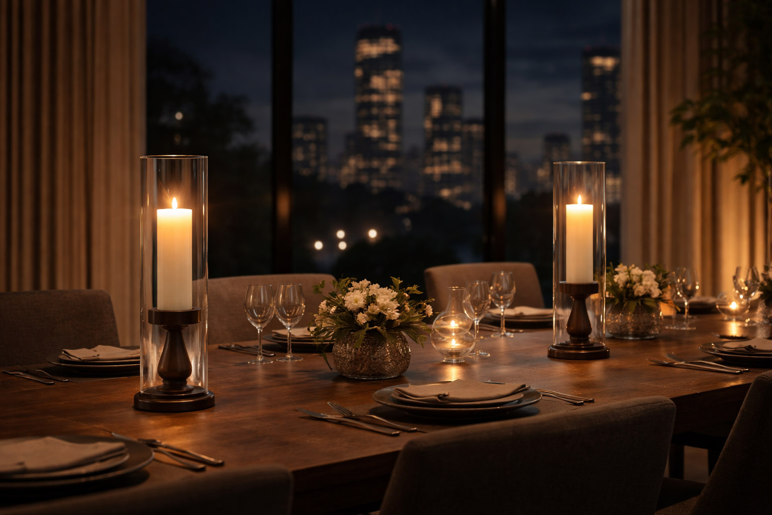 Candelabro de Cristal c/base de Madera Alto - Imagen 2