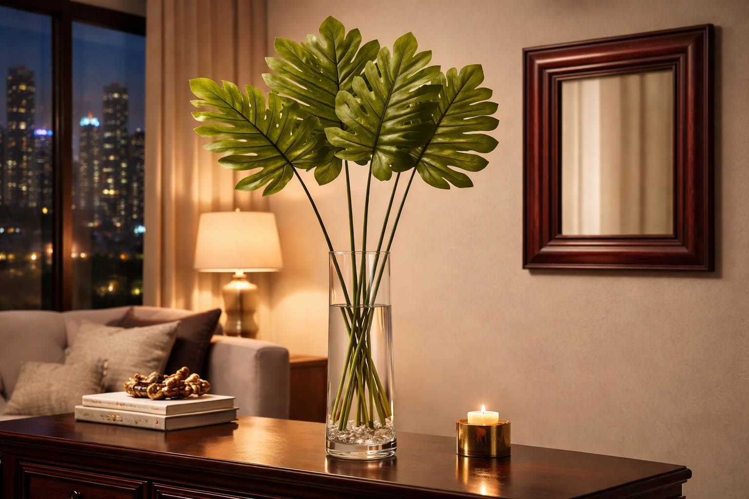 Espejo Marco Madera patina Caoba - Imagen 5