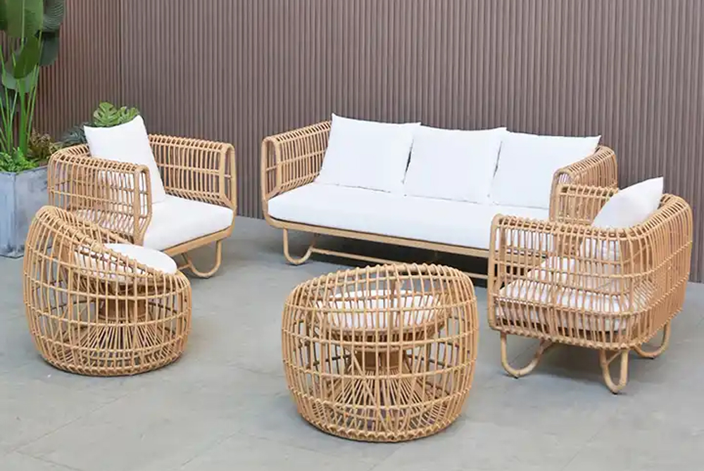 SILLONES Ratán Sintético Exterior Interior MARINO Juego 4 Pzas. - Imagen 2