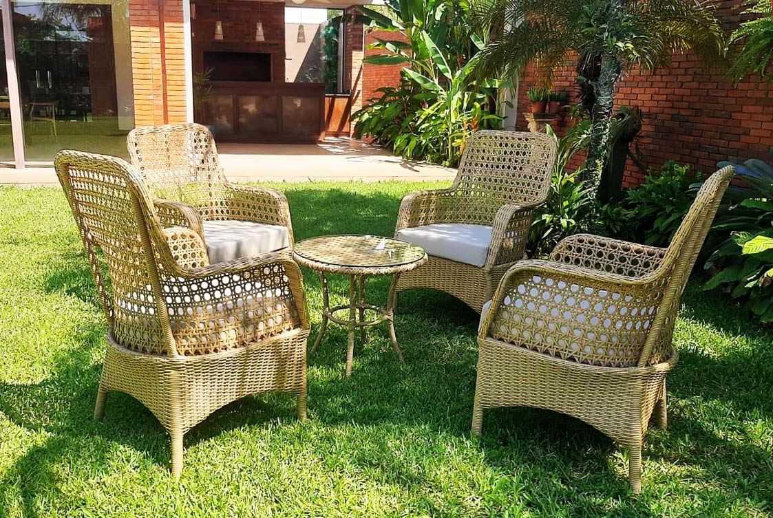 SILLONES Ratán Sintético Exterior Interior BRASIL Juego 5 Pzas. - Imagen 2