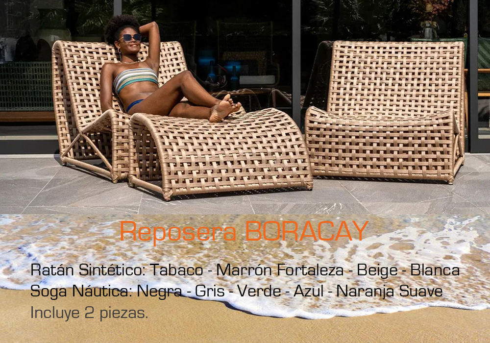 REPOSERA Boracay Negra Ratán Sintético Exterior - Imagen 4