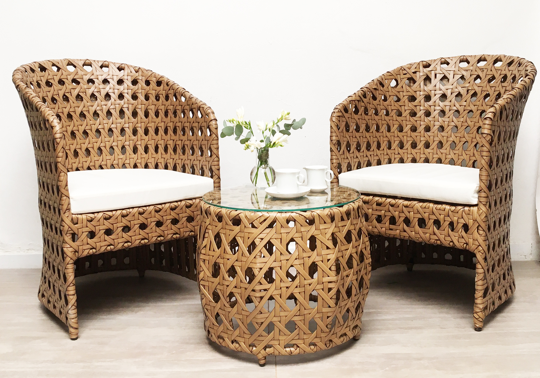 SILLONES Ratán Sintético Exterior ADDAMS CHICO  Juego 3 Pzas.