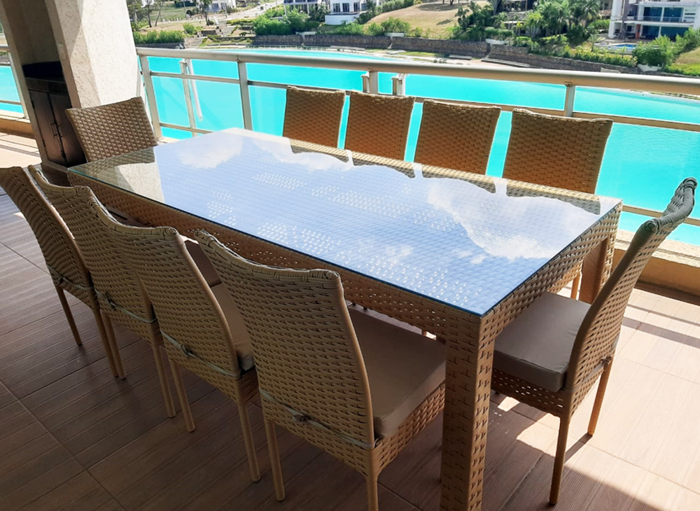 MESA Ratán Sintético Exterior Interior 8 o 10 Lugares