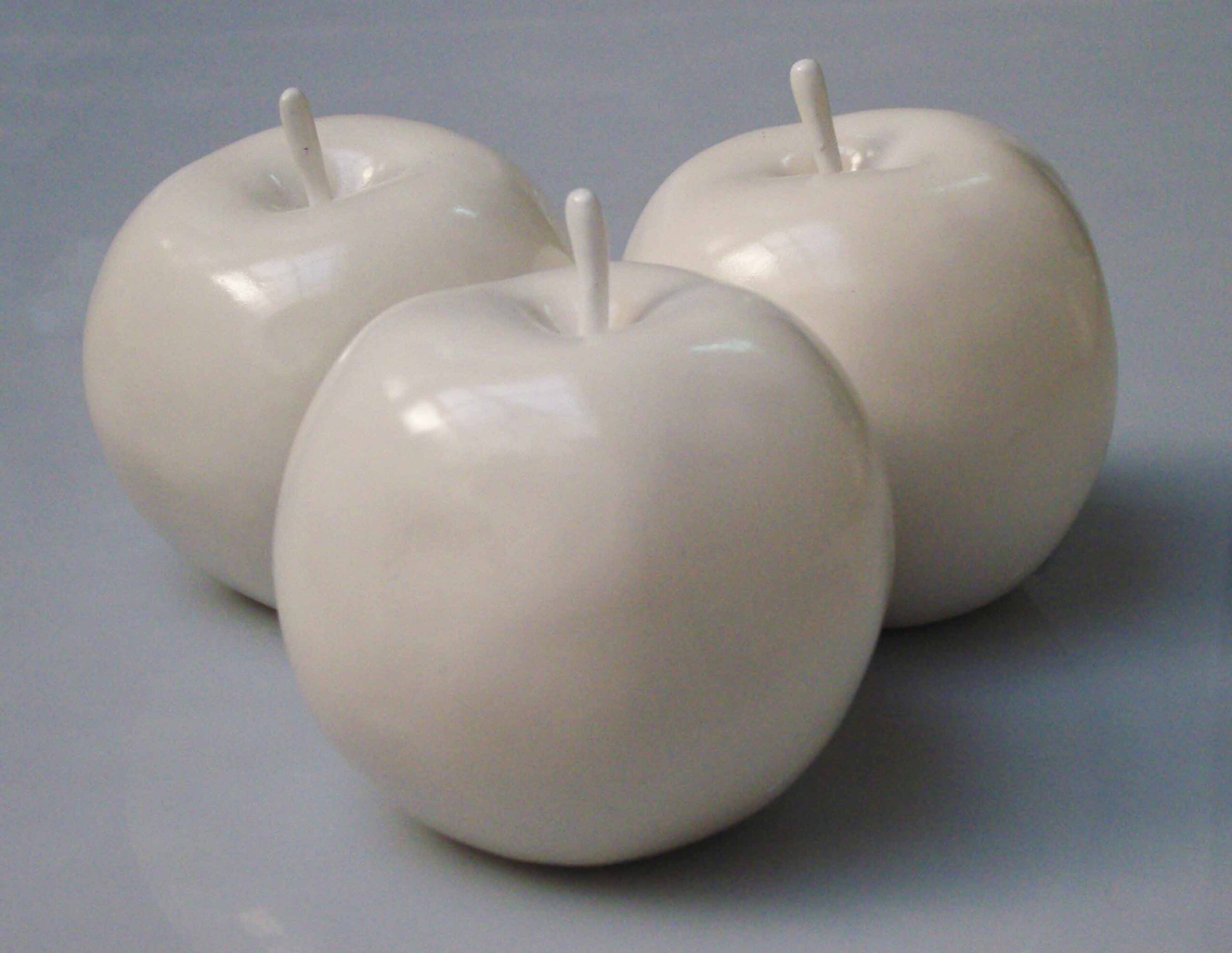 Manzanas Frutas Decorativas Blancas Brillantes Set x 12 - Imagen 3