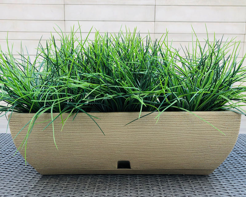 Macetero Jardinera Beige c/base Recolectora de Agua