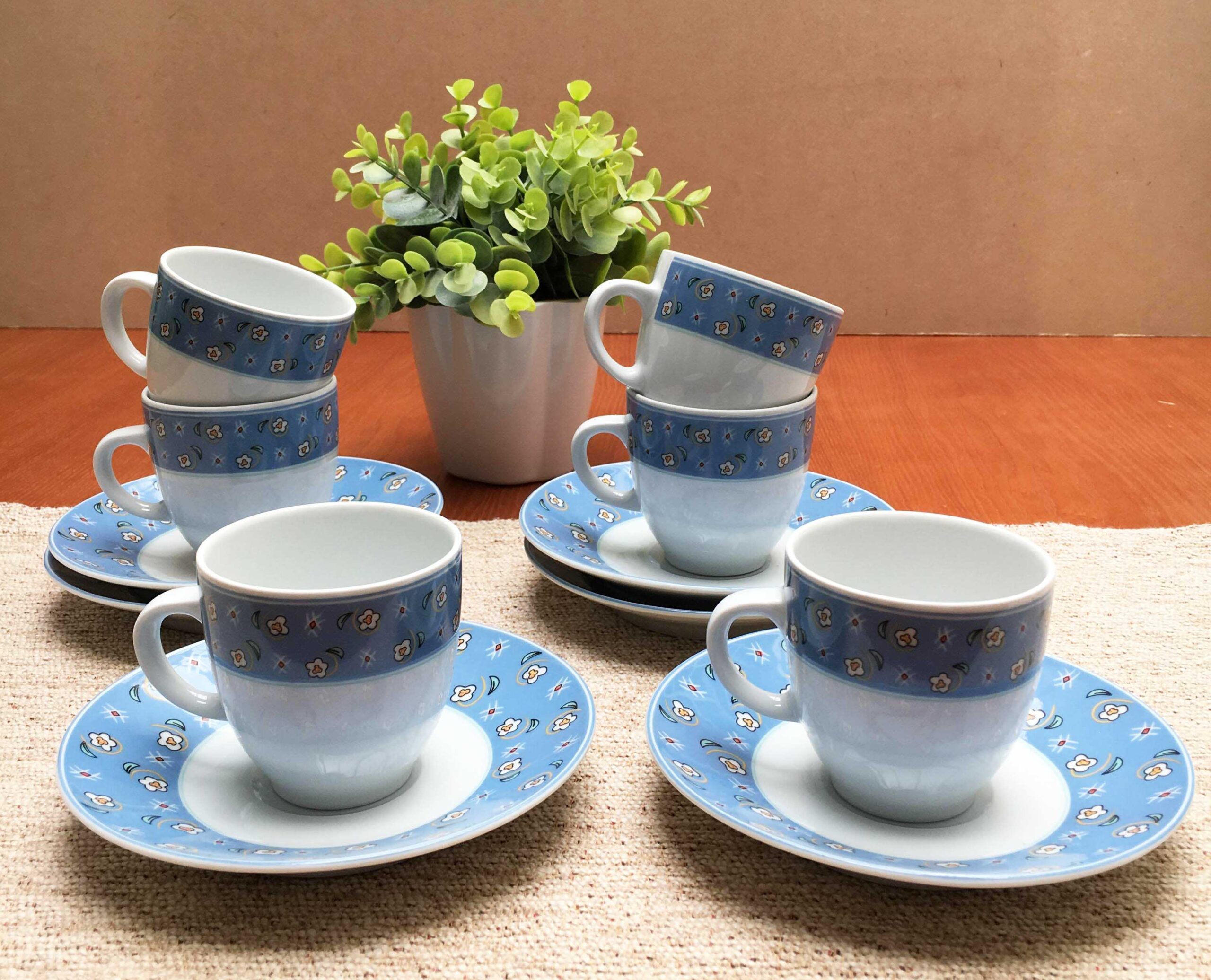 Tazas Café con Plato modelo Cielo - Set x 6