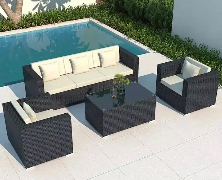 SILLONES Ratán Sintético Exterior Interior CANADA Juego 4 Pzas. - Imagen 5