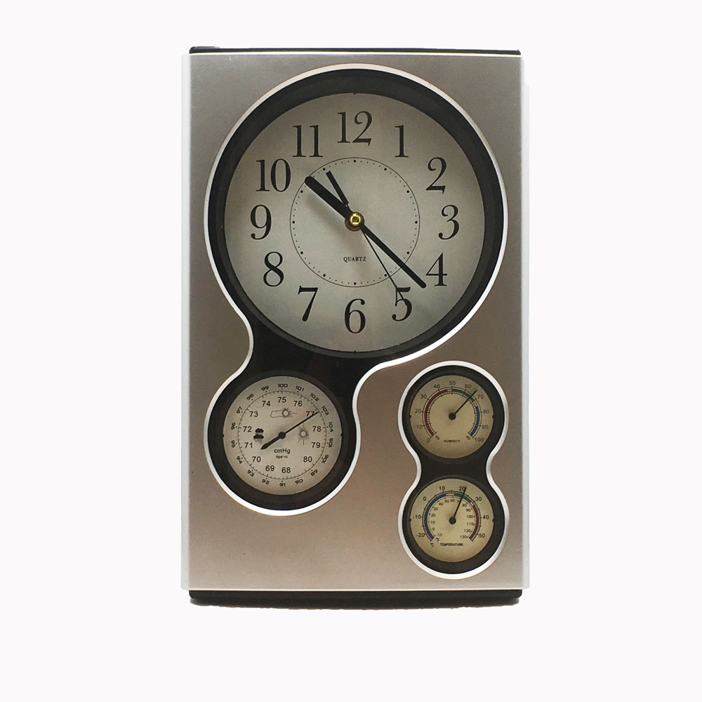 Reloj de Pared de EXHIBICION rectangular triple función