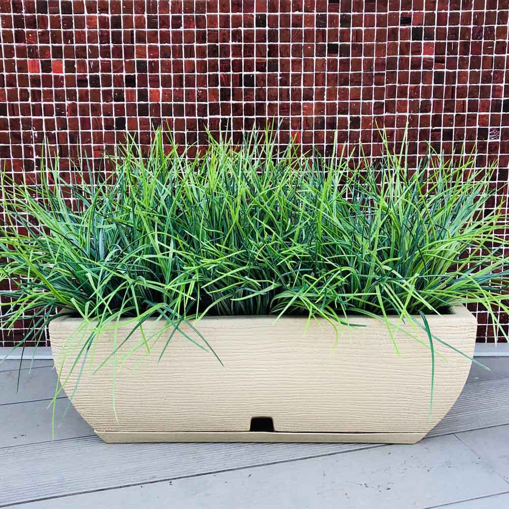 Macetero Jardinera Gris Grande c/base Recolectora de Agua - Imagen 4