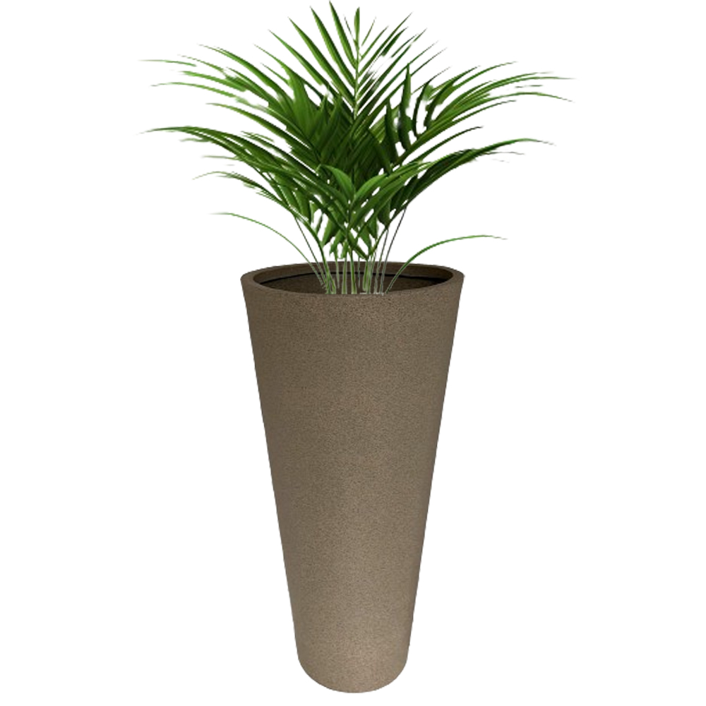 Macetero Cónico Grande Exterior 80cm Alto Beige