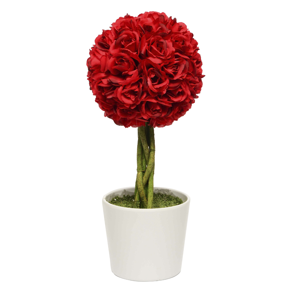PLanta Topiario Esfera Rosas Rojas en Maceta - Imagen 2