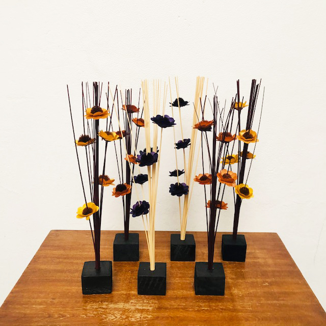 Flores Varas decorativas disecadas con base - Naranja - Imagen 2