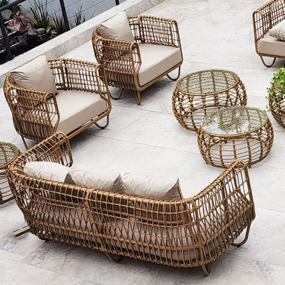 SILLONES Ratán Sintético Exterior Interior MARINO Juego 4 Pzas.