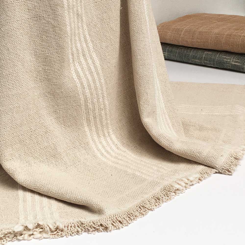 Manta Hilo Cubre Cama 2 Plazas Tejida en Telar - 2.10 x 2 mts.