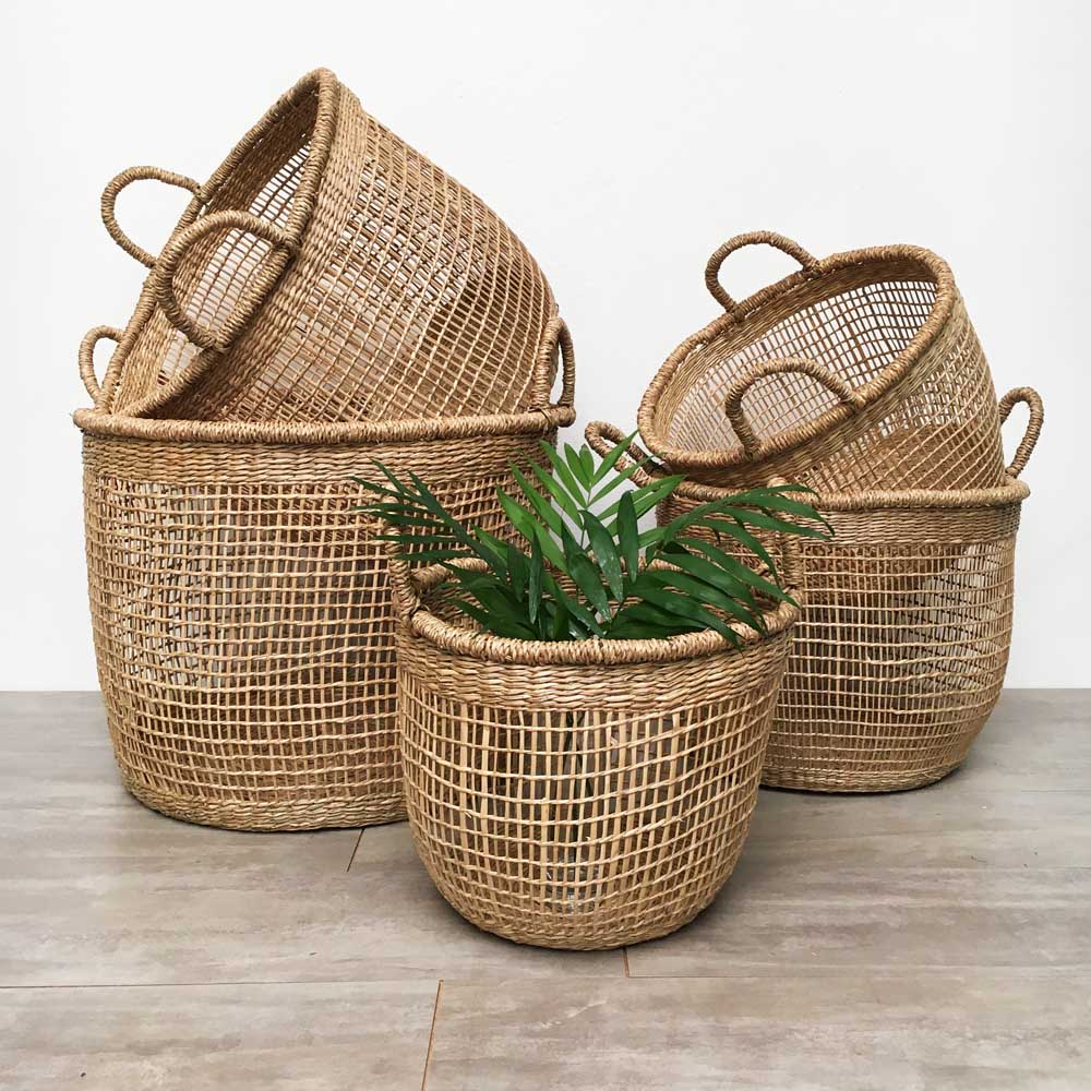 Cesta Rain Mediana Fibras Naturales Sustentable 38 cm de Diámetro - Imagen 2