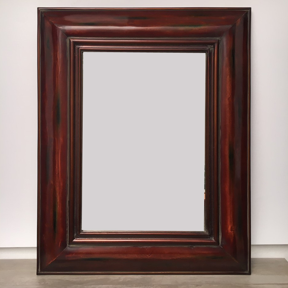 Espejo Marco Madera patina Caoba - Imagen 2