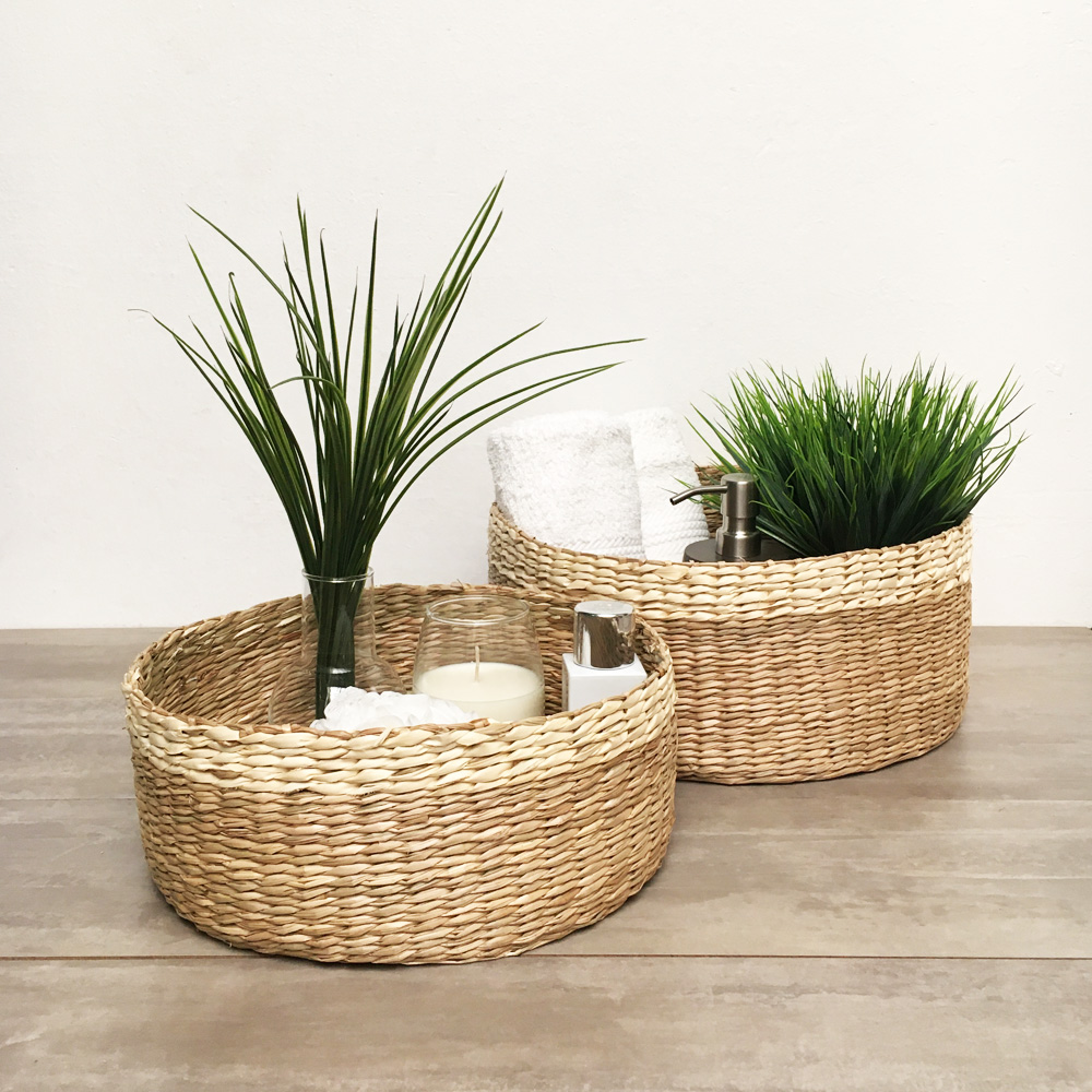 Cesta Redonda Grande Fibras Naturales 35cm - Imagen 2