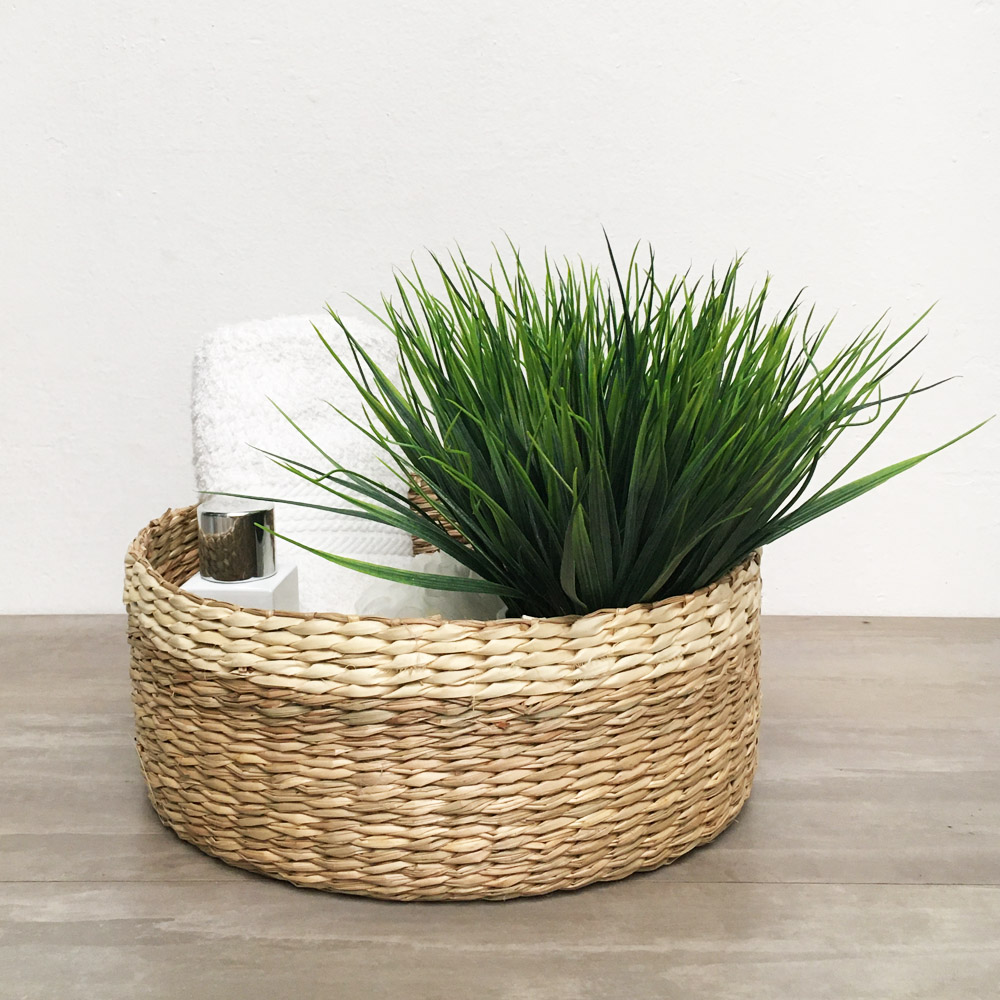 Cesta Redonda Grande Fibras Naturales 35cm - Imagen 3