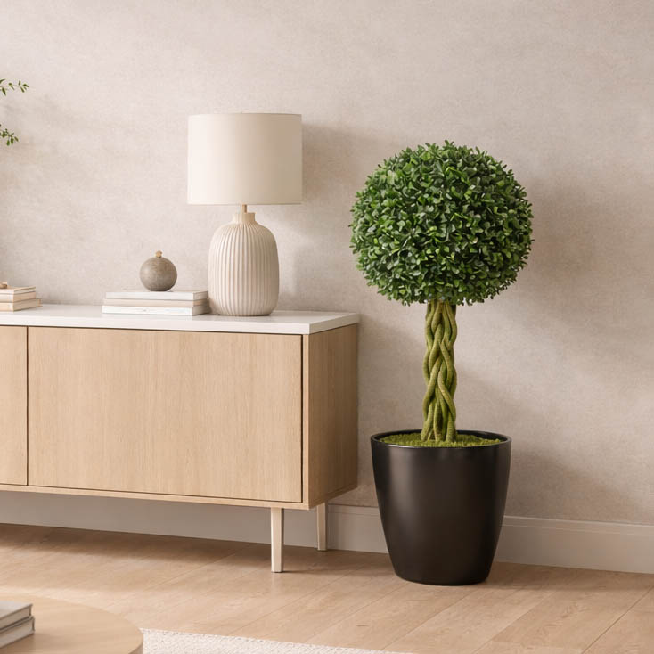 Planta Topiario Esfera Buxus en Maceta H 60 cm