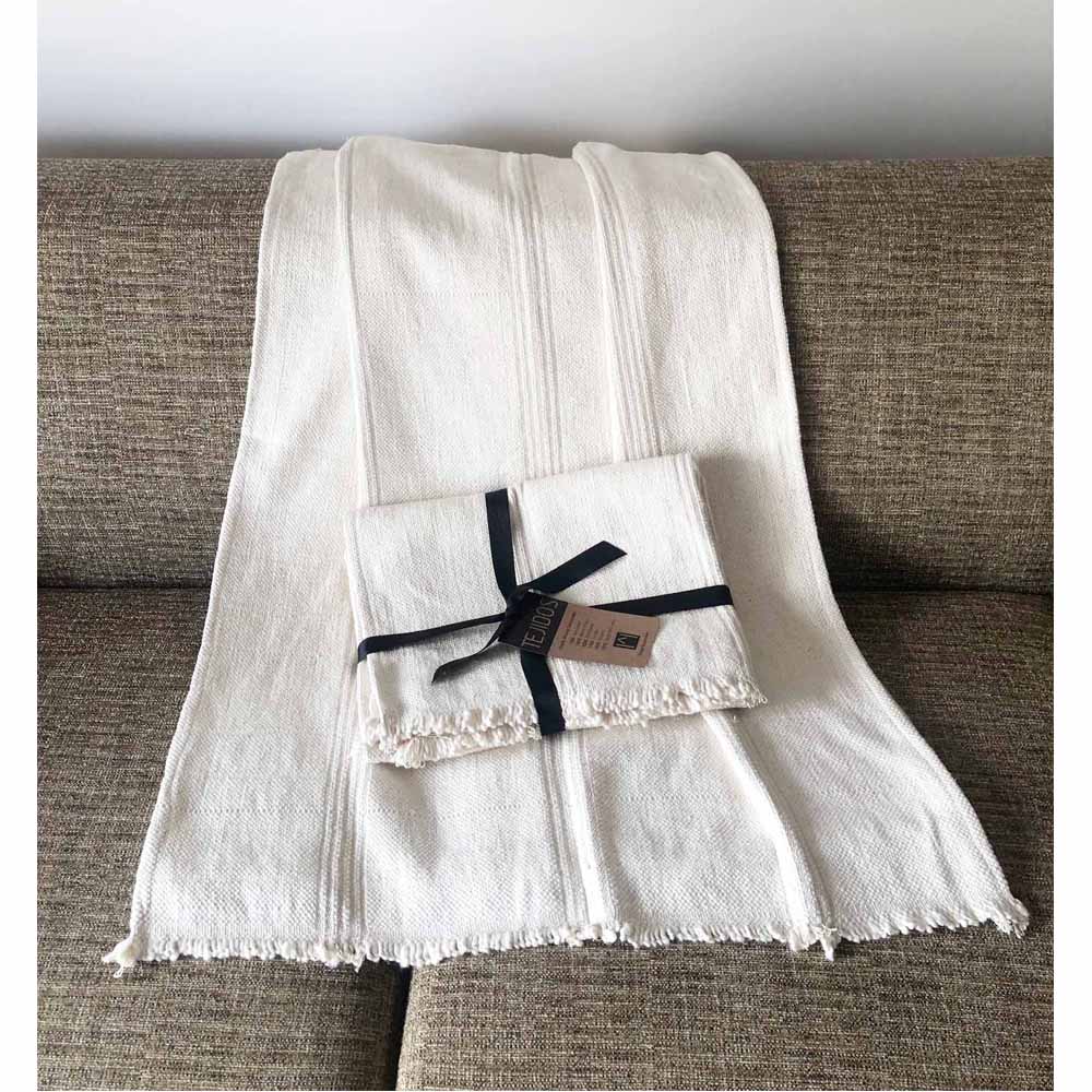 Manta Suave Gruesa Natural de Algodón- 2.10 x 2 mts. - Imagen 4