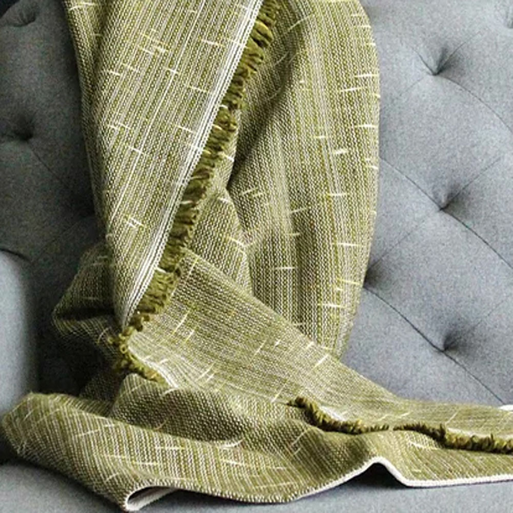 Manta Suave Gruesa Vetas Verde