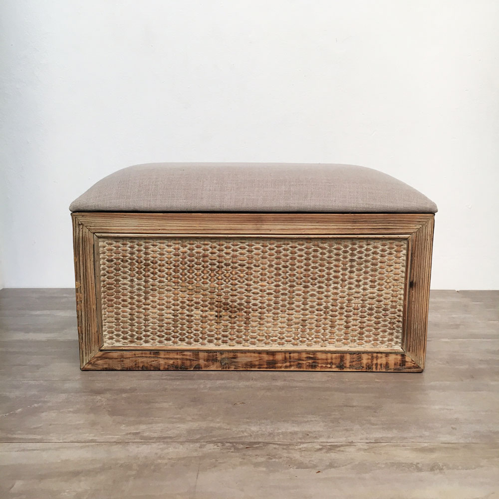 Baúl Puff de madera pequeño