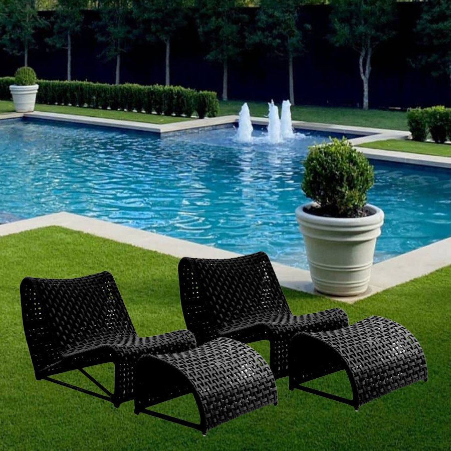 REPOSERA Boracay Negra Ratán Sintético Exterior - Imagen 2