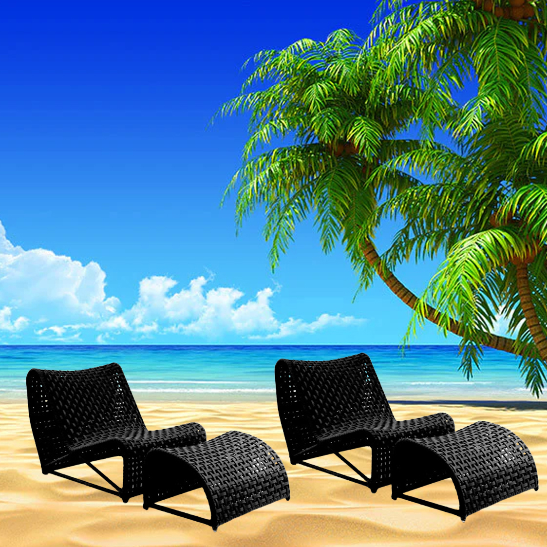 REPOSERA Boracay Negra Ratán Sintético Exterior