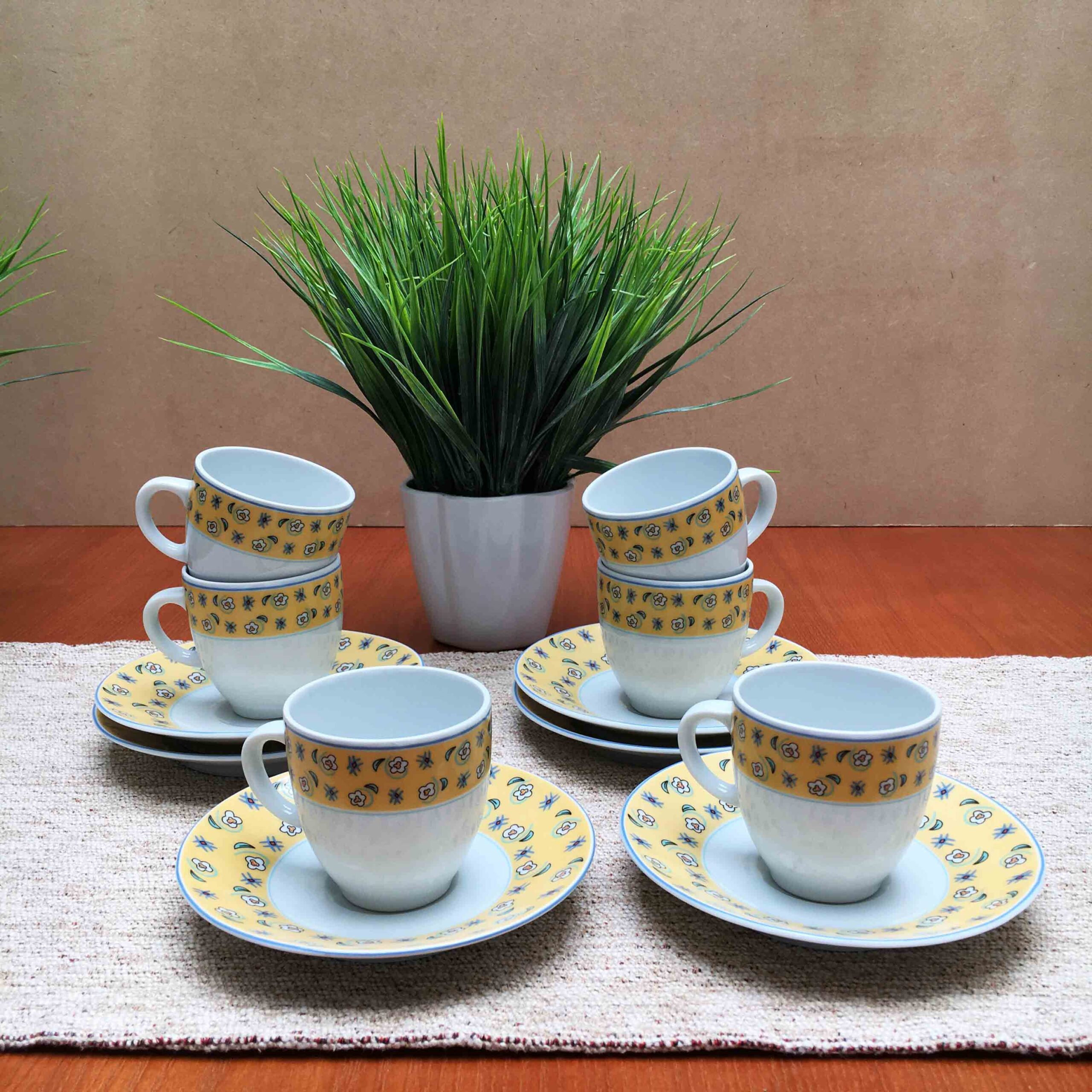 Tazas Café con Plato modelo Sol - Set x 6