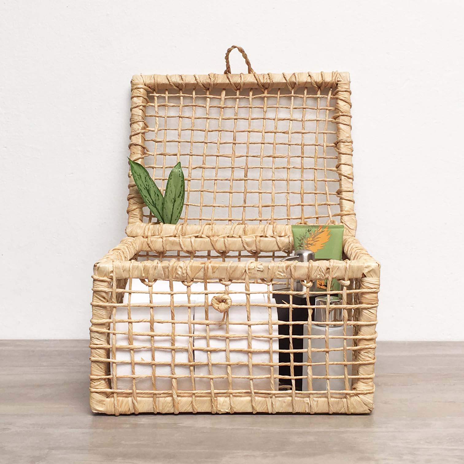 Caja Mediana Tejida en Fibras Naturales