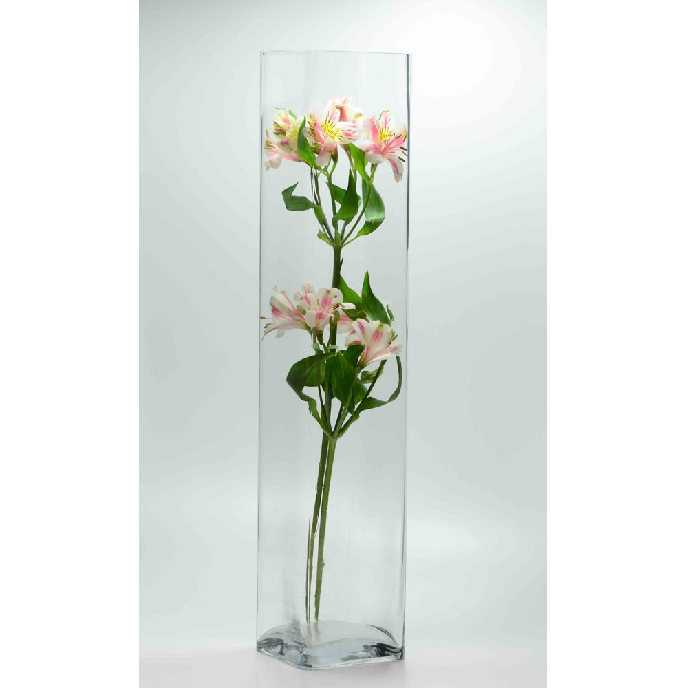 Florero alto boca cuadrada Alto 60 x 12 x 12 cm