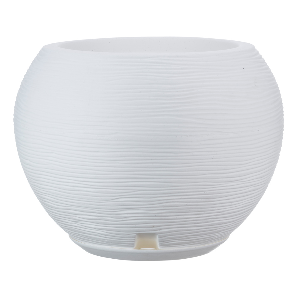 Macetero Esfera para Exterior con Base Recolectora de Excedente Agua 32 x 32 cm - Imagen 2