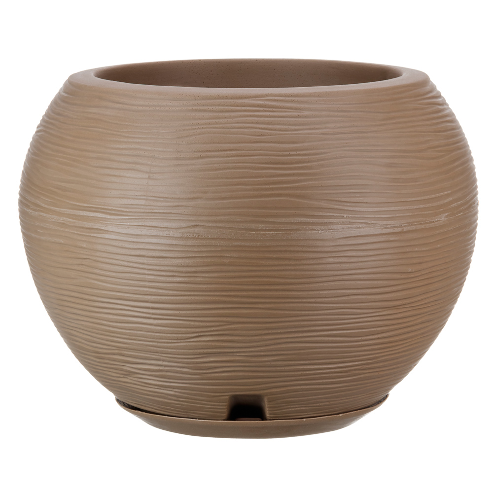 Macetero Esfera para Exterior con Base Recolectora de Excedente Agua 32 x 32 cm