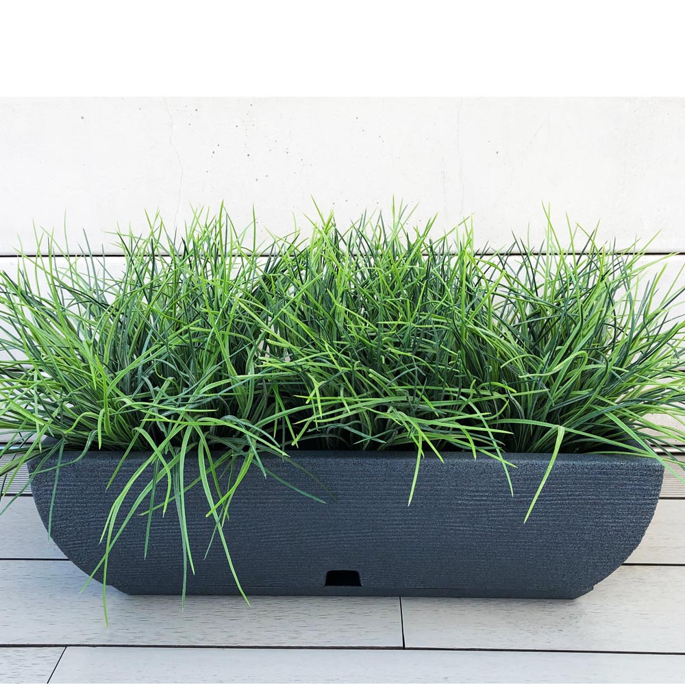 Macetero Jardinera Gris Grande c/base Recolectora de Agua