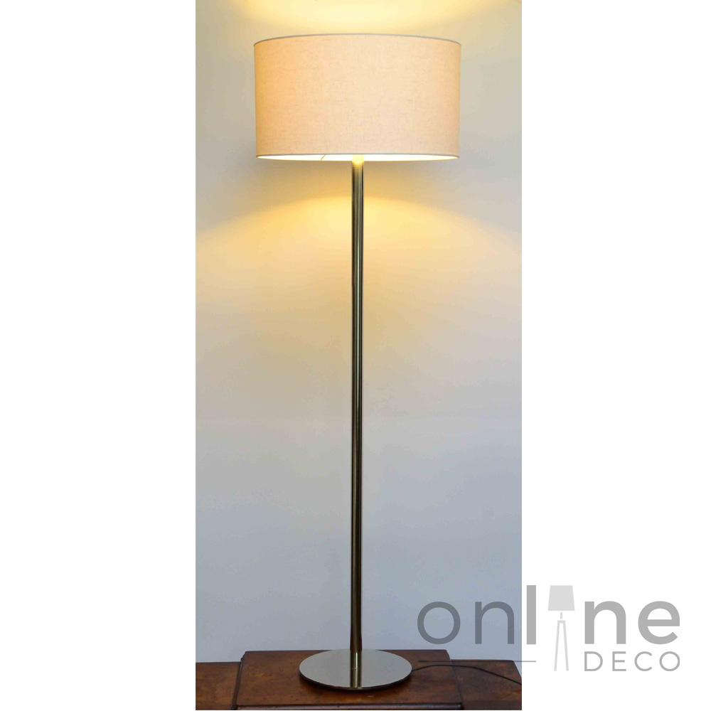 Lámpara de Pie en Metal Pantalla Natural