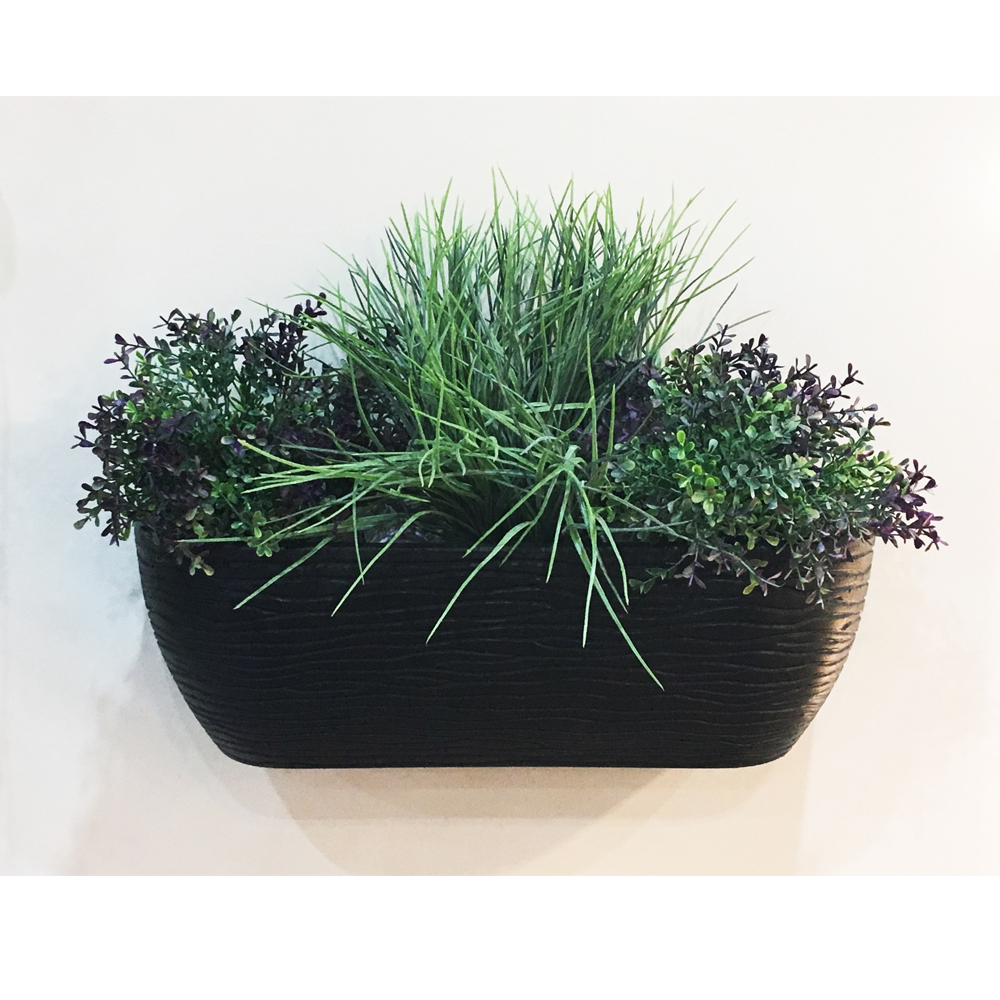 Macetero Colgante de Pared Simil Piedra Gris - Imagen 4