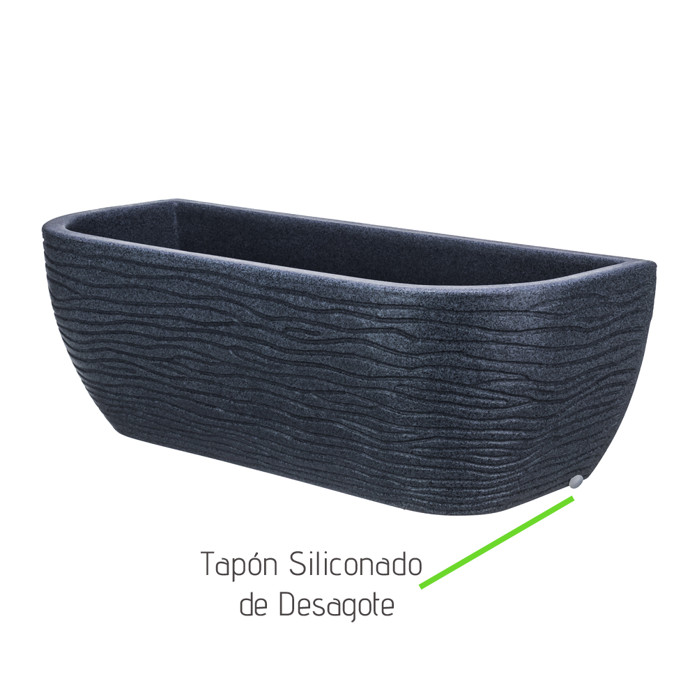 Macetero Colgante de Pared Simil Piedra Gris - Imagen 3