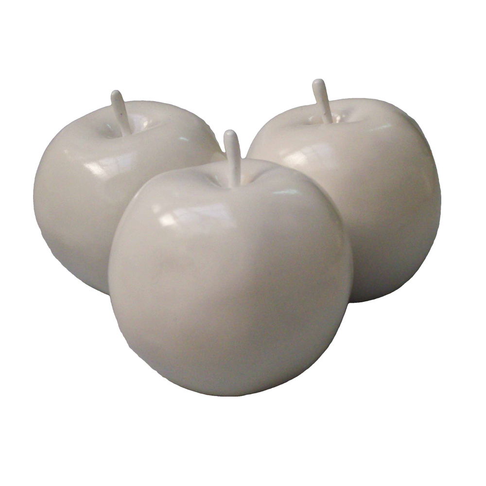 Manzanas Frutas Decorativas Blancas Brillantes Set x 12