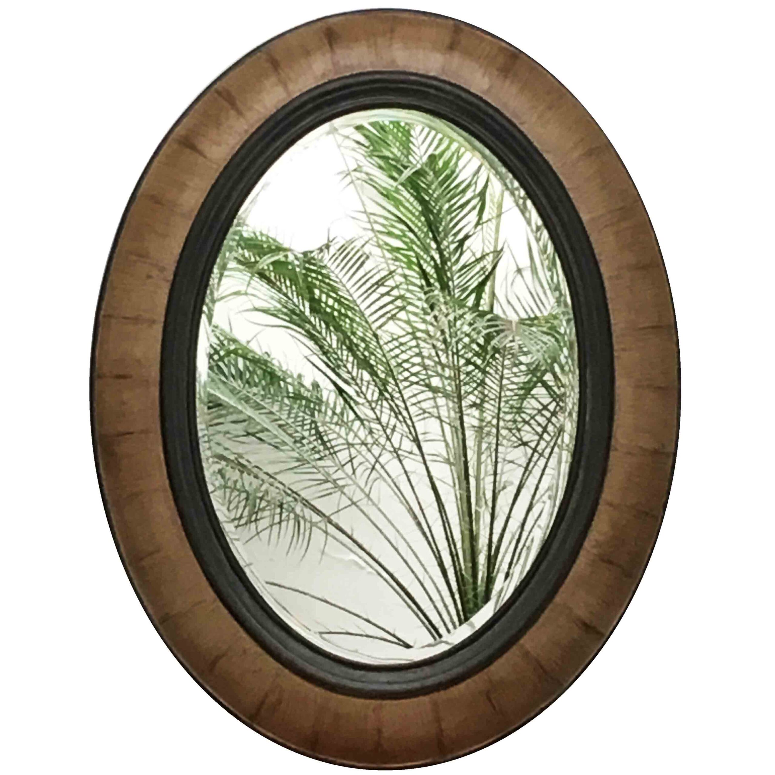 Espejo oval marco madera 90 x 70 cm. - Imagen 3