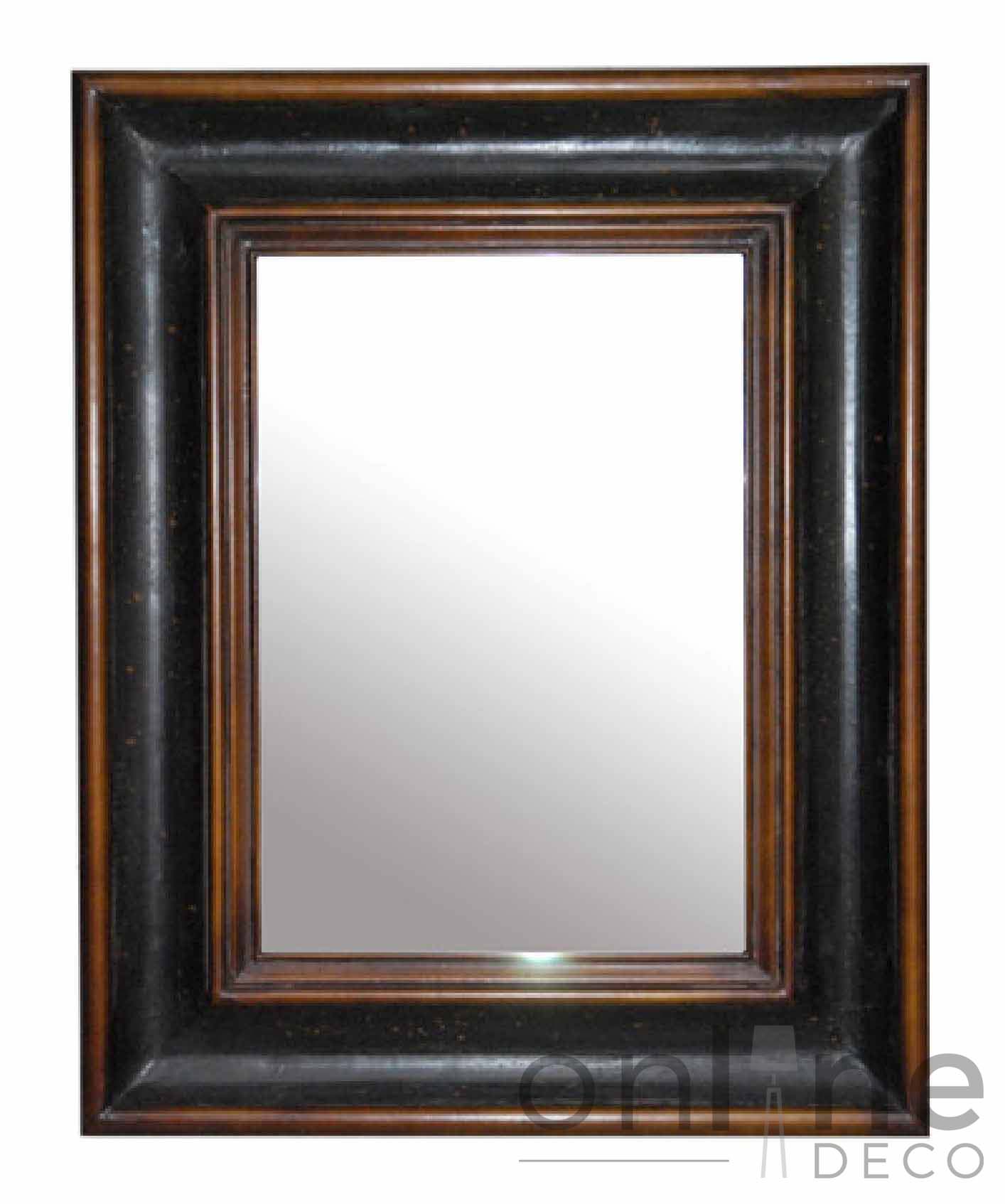 Espejo marco madera negro y caoba 1 x 0.80 mts.