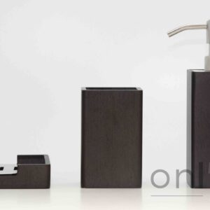 Set de baño en madera color chocolate - 3 piezas