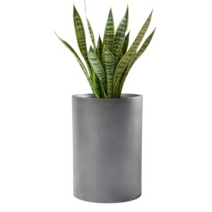 Macetero Cilindro Exterior 50cm Alto Gris