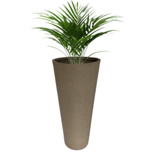 Macetero Cónico Grande Exterior 80cm Alto Beige