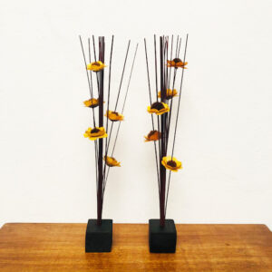 Flores Varas decorativas disecadas con base - color amarillo