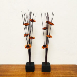 Flores Varas decorativas disecadas con base - Naranja